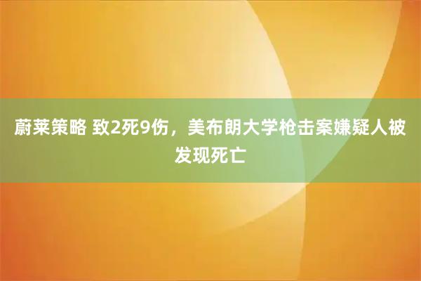 蔚莱策略 致2死9伤，美布朗大学枪击案嫌疑人被发现死亡