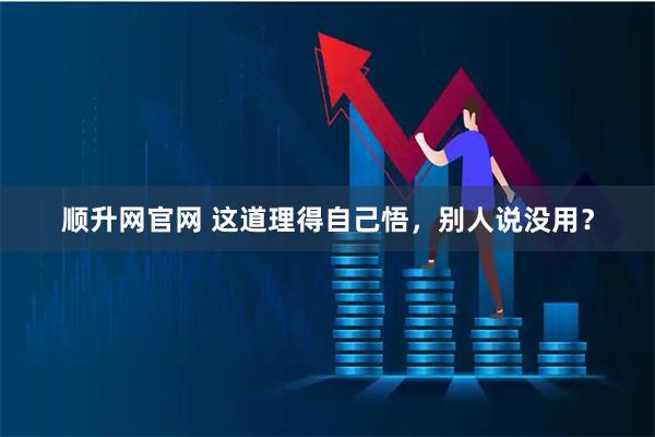 顺升网官网 这道理得自己悟，别人说没用？